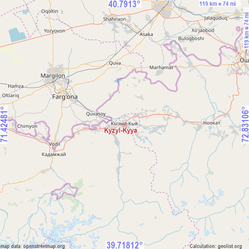 Kyzyl-Kyya on map