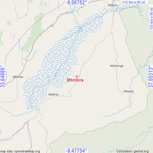 Mtimbira on map