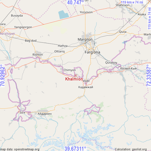 Khalmion on map