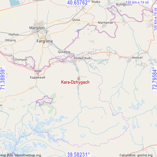 Kara-Dzhygach on map