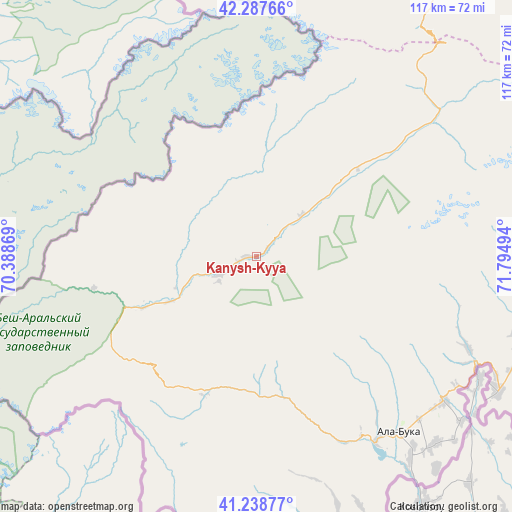 Kanysh-Kyya on map