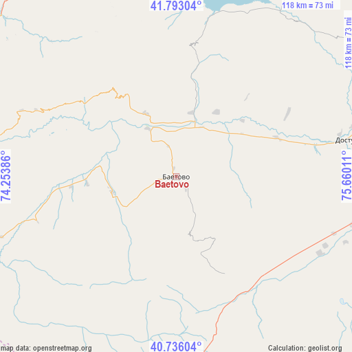 Baetovo on map