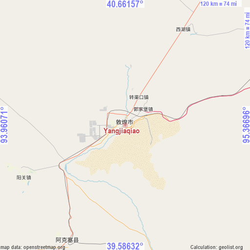 Yangjiaqiao on map