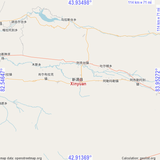 Xinyuan on map