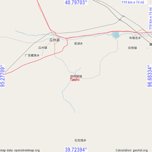 Tashi on map