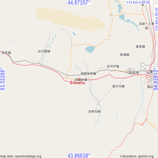 Sikeshu on map