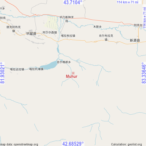 Muhur on map