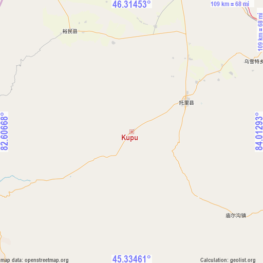 Kupu on map