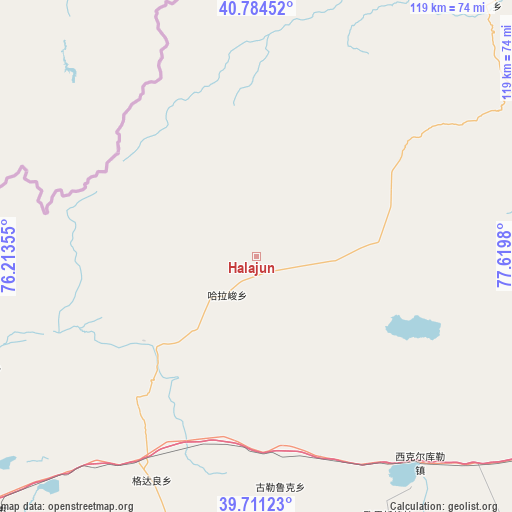 Halajun on map