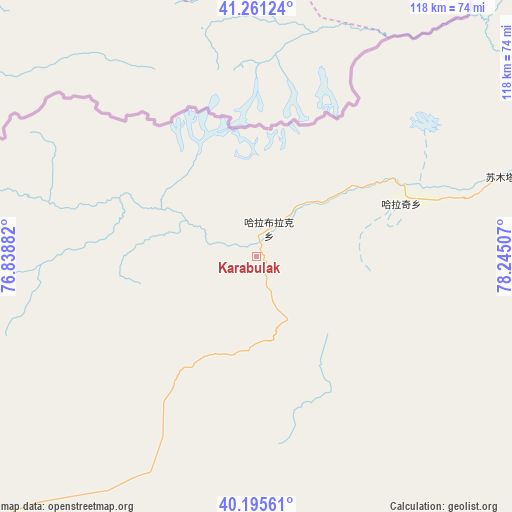 Karabulak on map