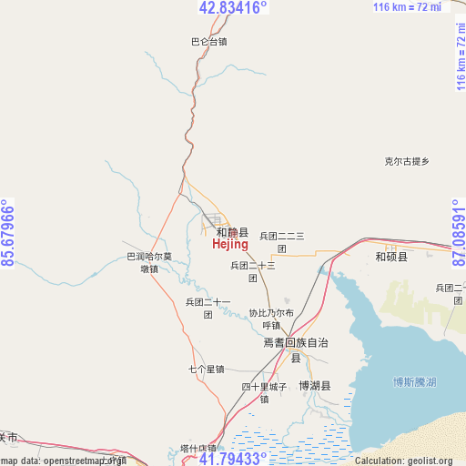 Hejing on map