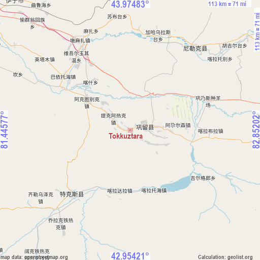 Tokkuztara on map