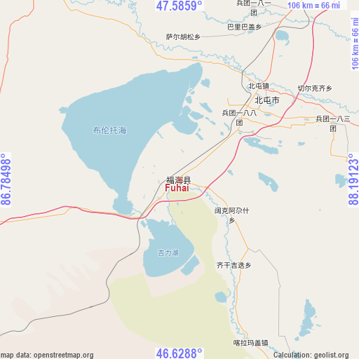 Fuhai on map