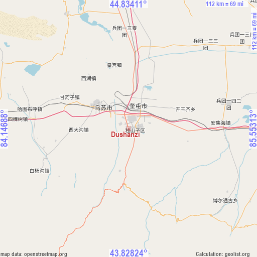 Dushanzi on map