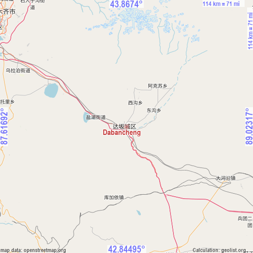 Dabancheng on map