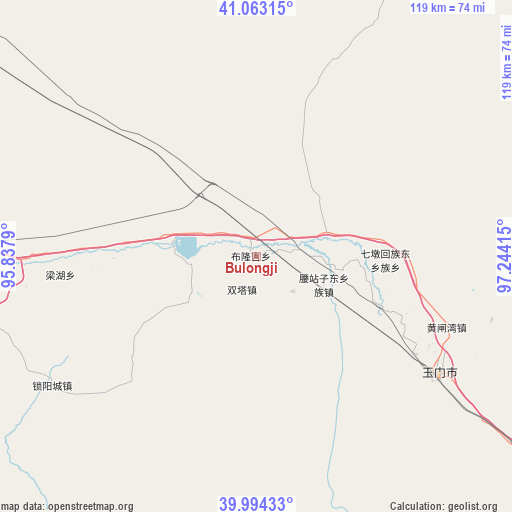 Bulongji on map