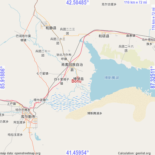 Bohu on map