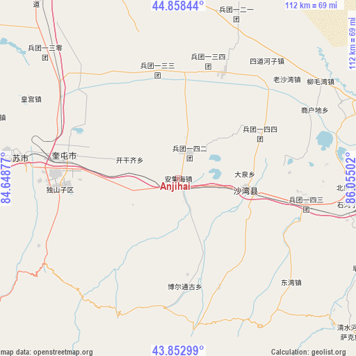 Anjihai on map