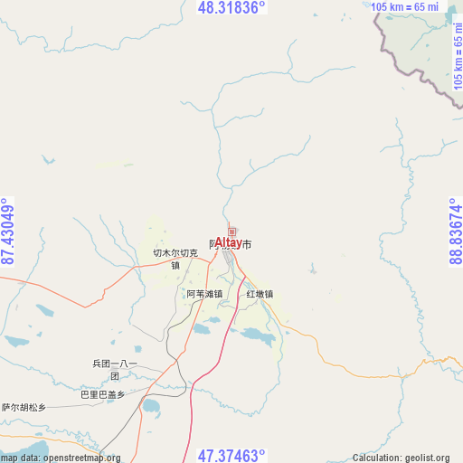 Altay on map