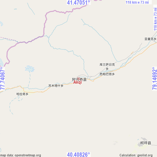 Akqi on map