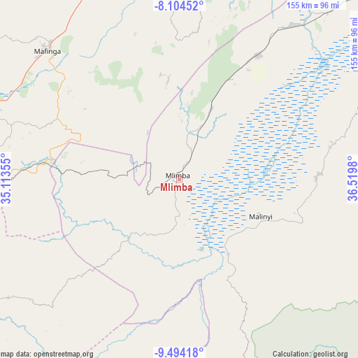 Mlimba on map