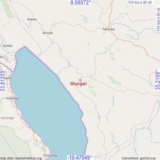 Mlangali on map