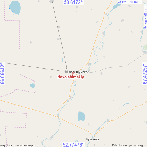 Novoishimskiy on map