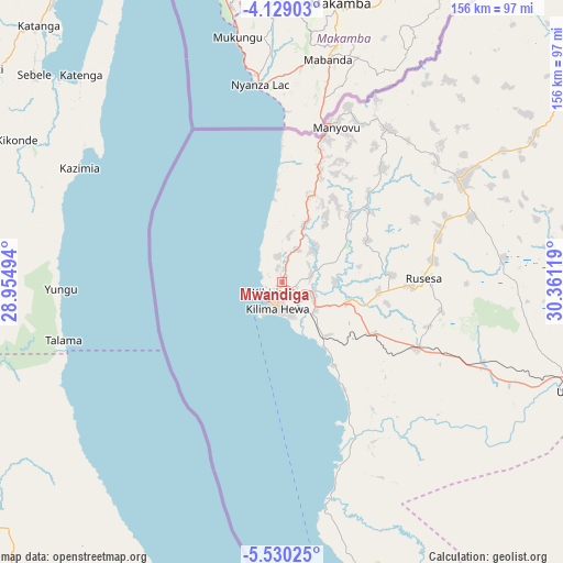 Mwandiga on map