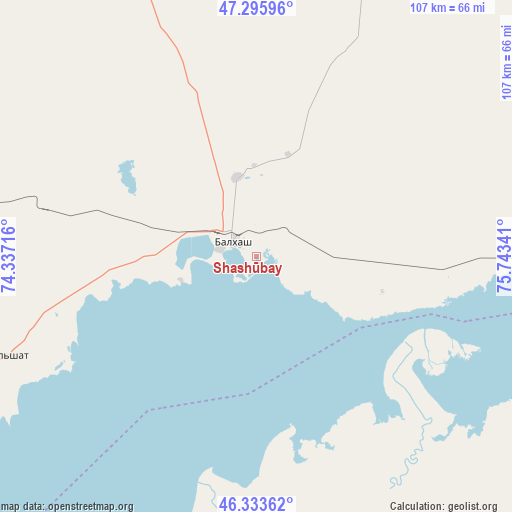 Shashūbay on map