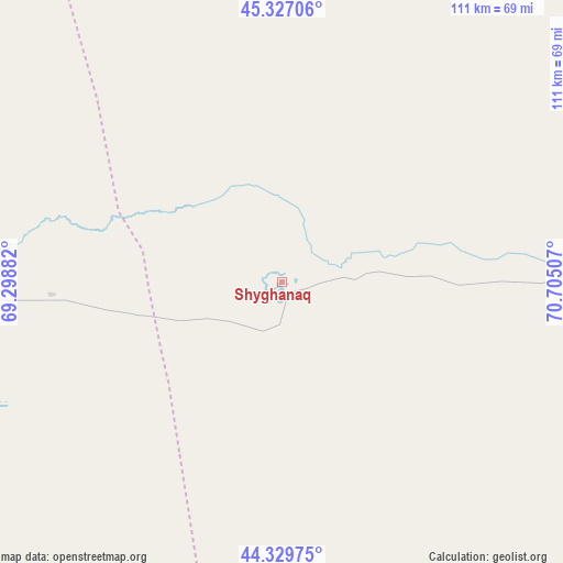 Shyghanaq on map