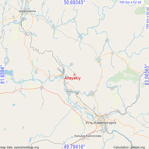 Altayskiy on map