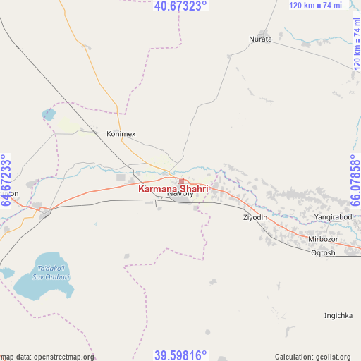 Karmana Shahri on map