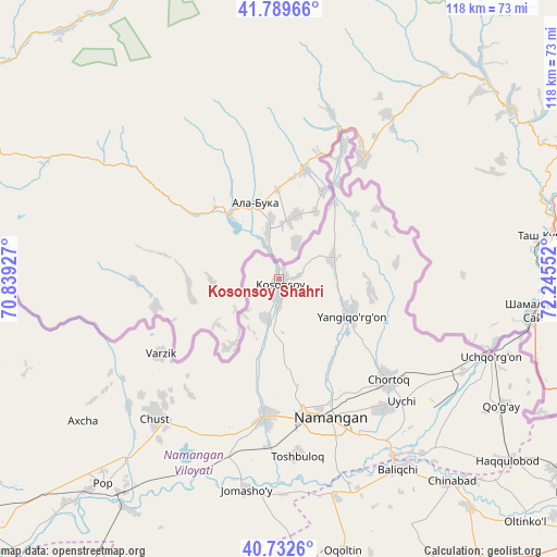 Kosonsoy Shahri on map