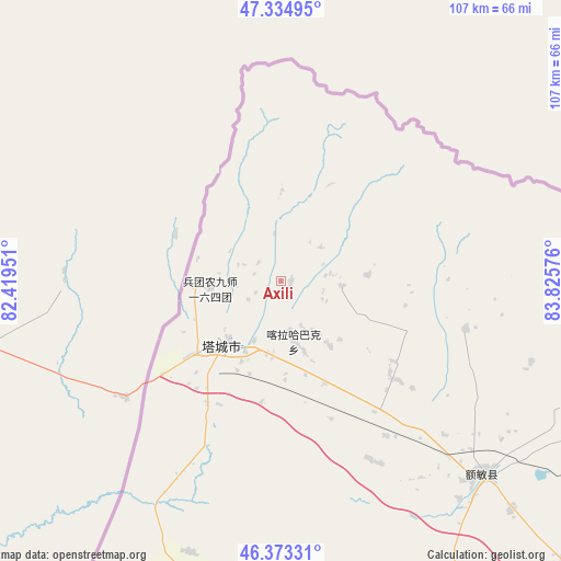 Axili on map