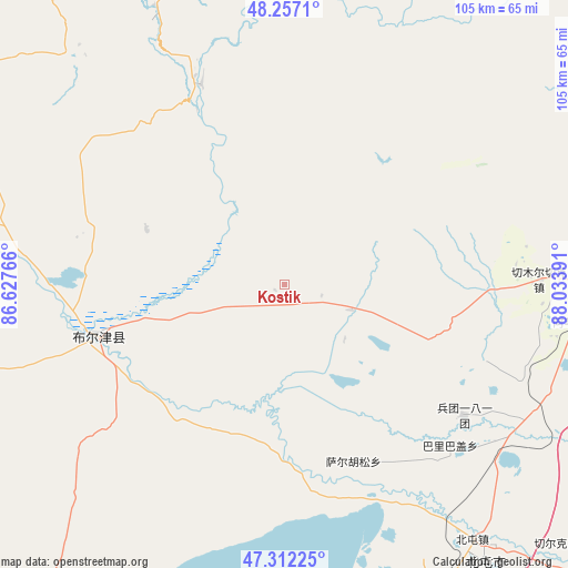 Kostik on map