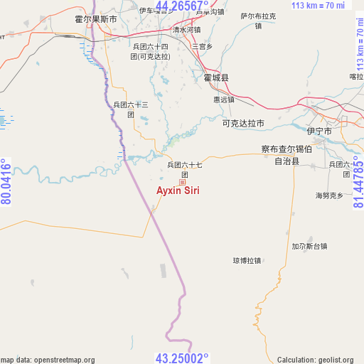 Ayxin Siri on map