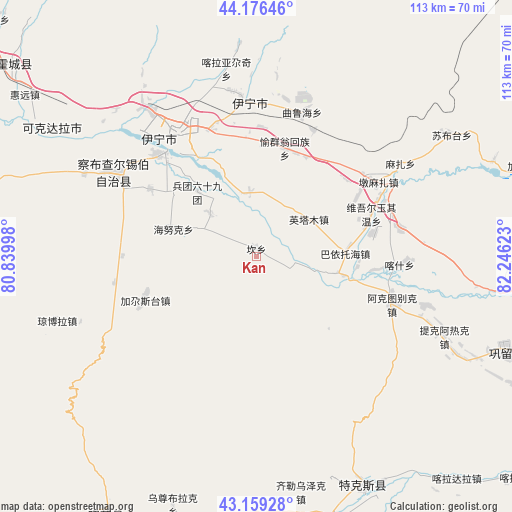 Kan on map