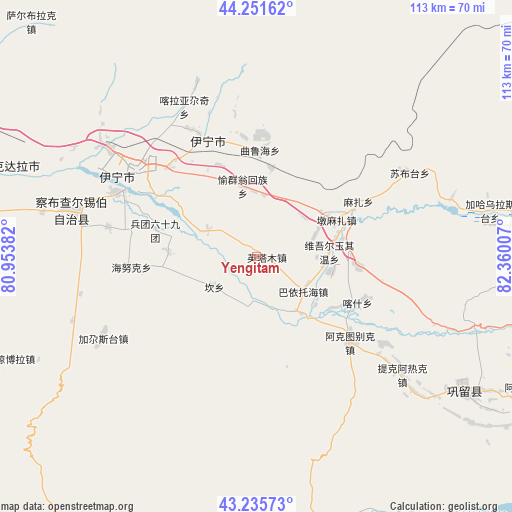 Yengitam on map