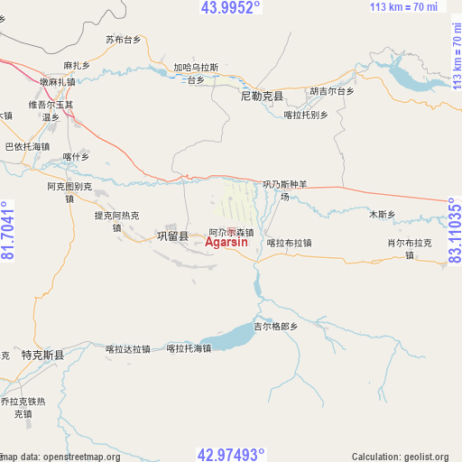 Agarsin on map