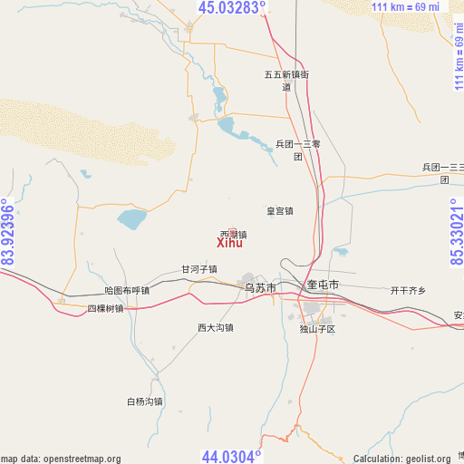 Xihu on map