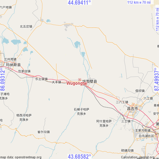 Wugongtai on map