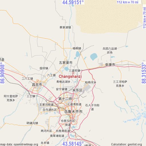 Changshanzi on map