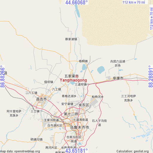 Yangmaogong on map