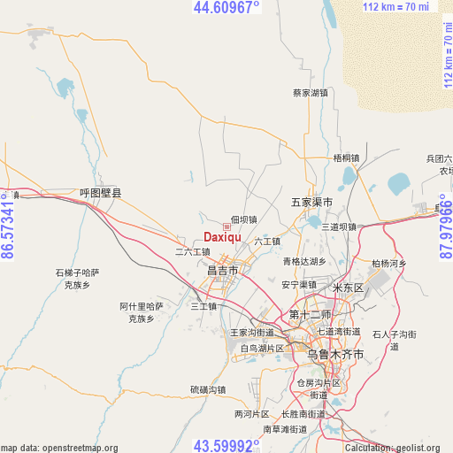 Daxiqu on map