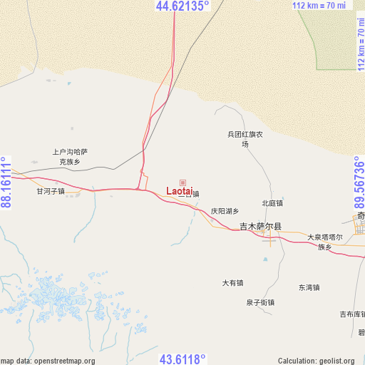 Laotai on map