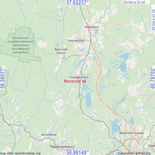 Novoural’sk on map