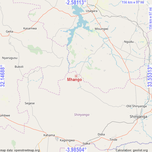 Mhango on map