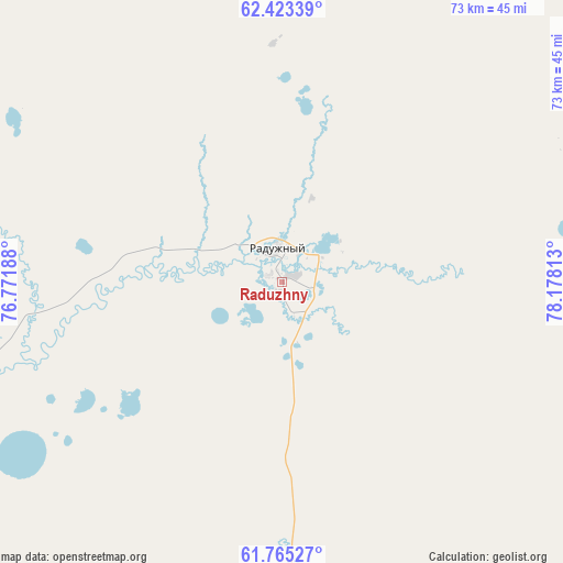 Raduzhny on map