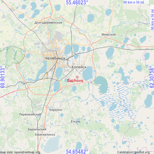 Bazhovo on map
