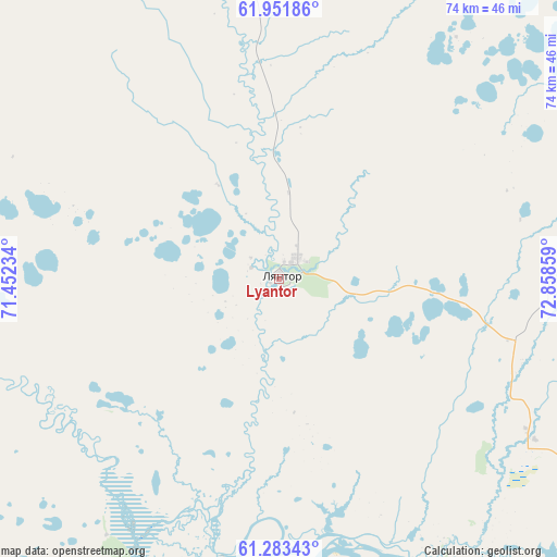 Lyantor on map